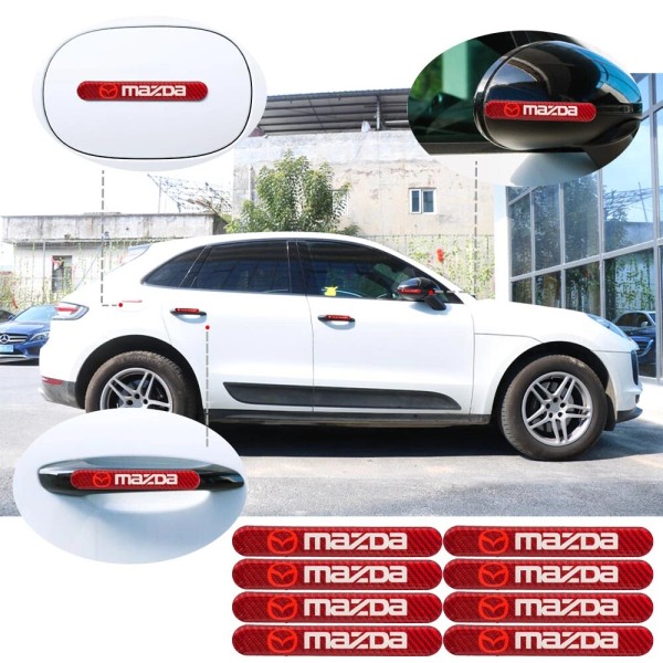 Unbranded Brand New 8PCS Mazda Real Carbon Fiber Red Car