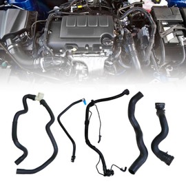 FZJDSD 5PCS Engine Radiator Coolant Hose & Heater Hose &Pipe Compatible with Chevy Cruze 2011 2012 2013 2014 2015 2016 Replace 13251447 13251435 13291779 94543097 25193343