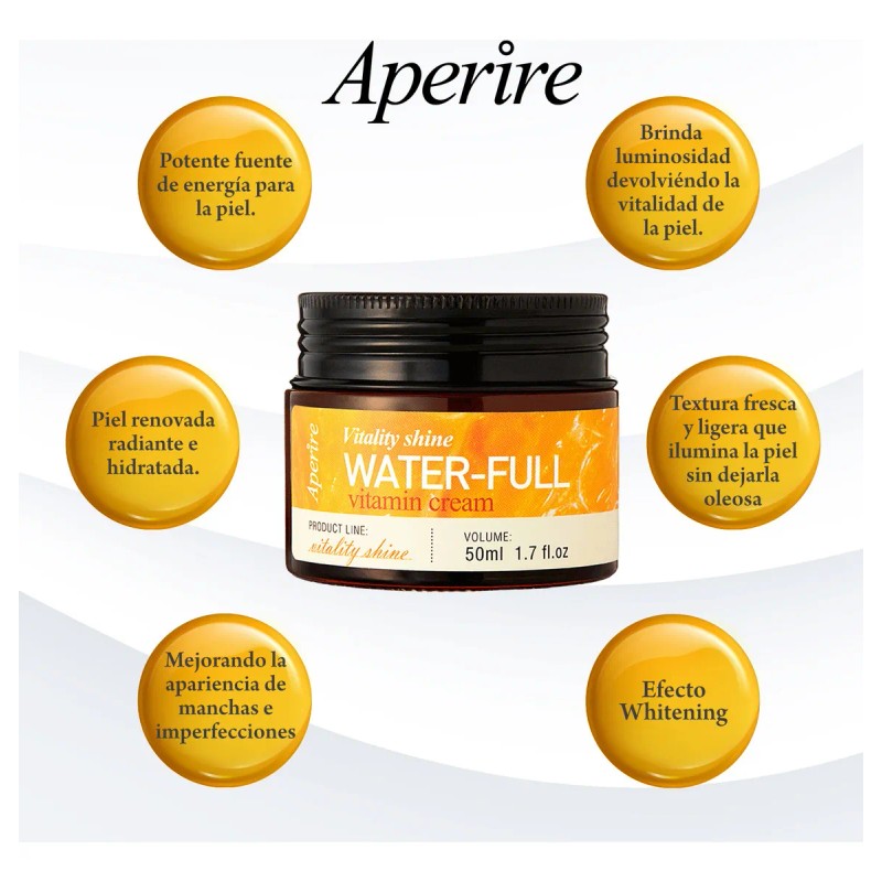 Crema Coreana Vitality Shine Waterful Vitamin C Aperire 50ml Momento