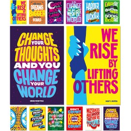 Neatz Growth Mindset Posters, Classroom Decor, For High School, Middle School, College & Home Office - Set of 12 Motivational Posters, 15 x 22” - Perfect as Classroom Decorations, Classroom Posters,