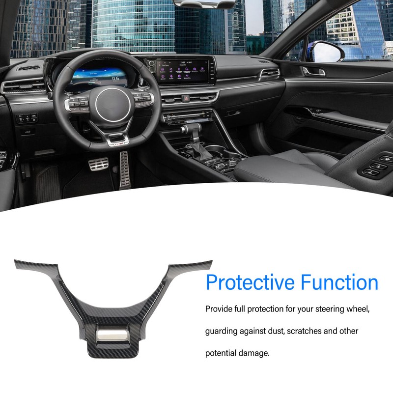 Steering Wheel Trim Decoration Carbon Fiber Style Interior Steering Wheel