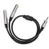 3.5mm to Dual 6.35mm Cable Male to Dual Female Plug