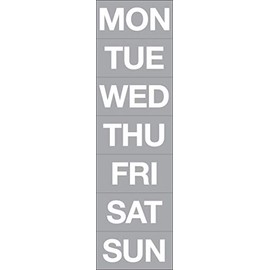 Magna Visual White on Gray Magnetic Days of The Week 1" x 2"