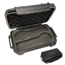RENITOR Flat Watch Travel Case Storage Box | ABS Ultimate Protection Waterproof Shockproof | Fits all Wristwatches & Smart watches up to 46mm | Cleaning Cloth Included | Black (2 Watches)