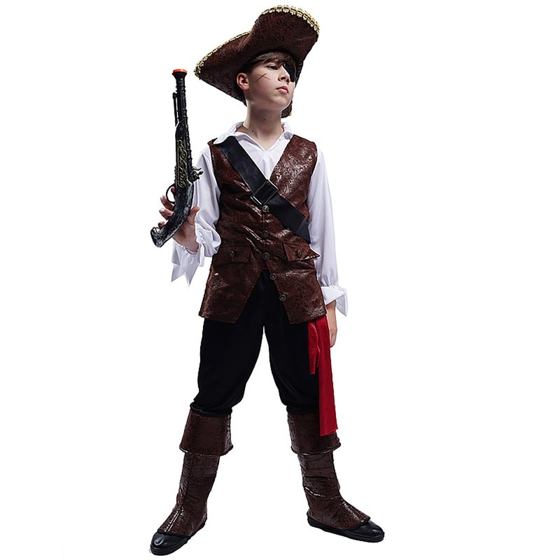 SHE HARE Boys' Luxury Pirate Costume Outfits (M: 7-9 Years)