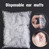 100 Pcs Clear Earmuffs - Waterproof Plastic Ear Covers for