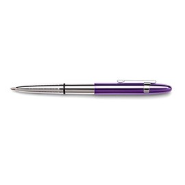 Fisher Space Pen Removable Clip Ballpoint Pen, Purple Cap with Chrome Barrel (Finger Grip (400PPC-CL)