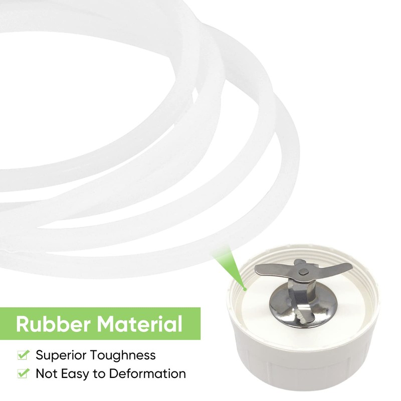 Juicer Rubber Seal, 3/6Pcs White Rubber Sealing Gasket Replacement Parts