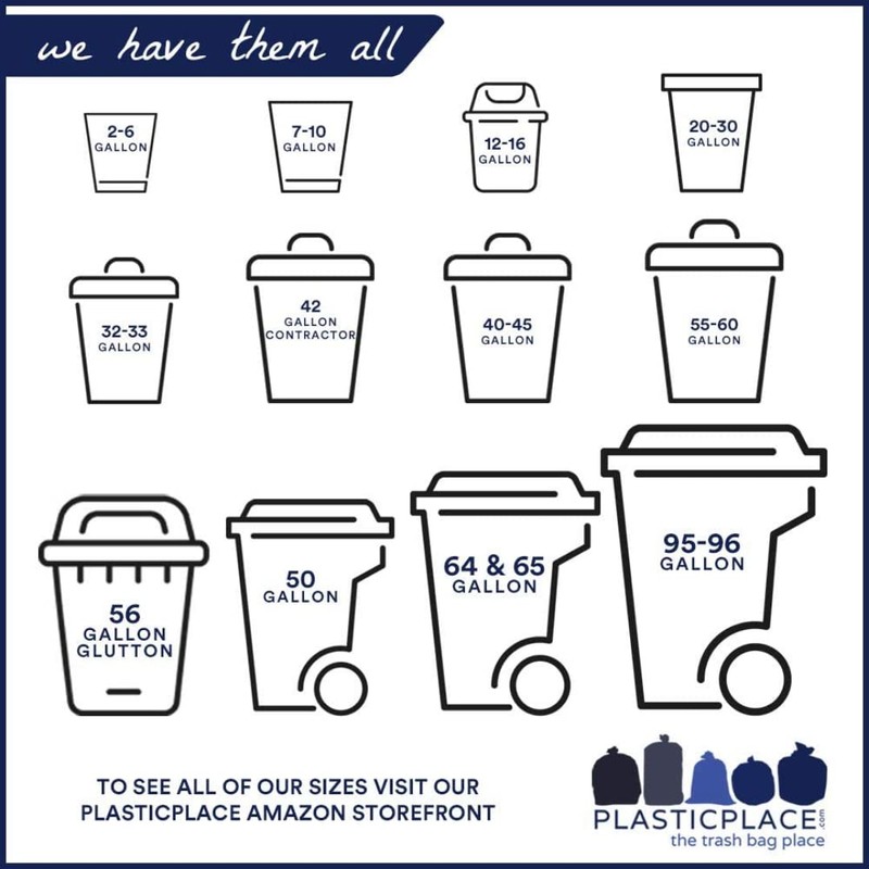 Plasticplace 18 Gallon Clear Recycling Trash Bags │ 1.2 Mil