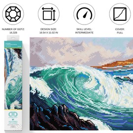 DIAMOND DOTZ ® - Seascape, Full Drill, Square Dotz, Square Diamond Painting Kits, Square Drill Diamond Painting, Diamond Painting Square Drill, Square Diamond Art, 16.5"x11"