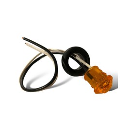 Peterson M176A 3/4 Inch Round LED Amber Clearance Light Front Side Marker Indicator for Truck Car Bus Trailer Van Caravan Boat Lamp 12V with Grommet