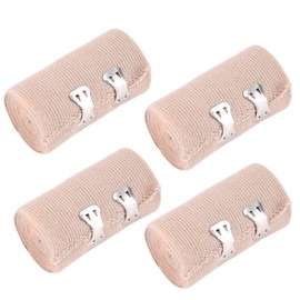 4 pieces elastic bandage elastic medical bandages wrap compression roller with extra metal clips sport delivery (2 x 7.5 cm width and 2 x 10 cm width)