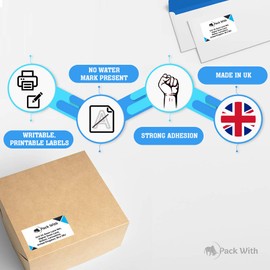Packwith A4 Labels 21 Labels Per Sheet (63.5 x 38.1mm) Sticky Labels Barcode Printer Labels for Copier Printing Pack of 20 Sheets(420 Labels)