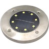 Lunartec 12er-Set Akku-Solar-Bodenleuchten, Edelstahlgehäuse, 8 LEDs, wamweiß