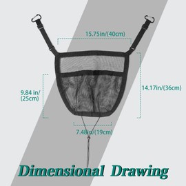 Car Storage Organizer Between Front Seats, Seat Back Net Bag, Net Pocket Handbag Holder, Barrier of Backseat Pet Kids, Driver Storage Netting Pouch, Automotive Consoles and Organizers, Black