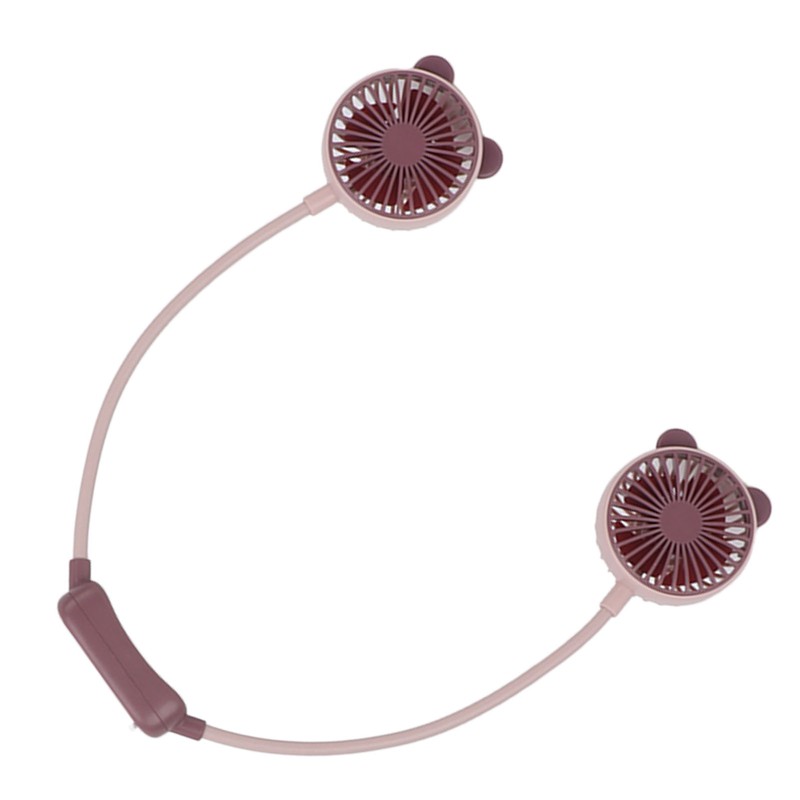 Portable Neck Fan Dual Head Bendable Wearable USB Rechargeable Hand