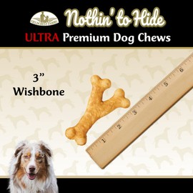 Fieldcrest Farms Nothing to Hide Natural Rawhide Alternative 3'' Wish Bones for Dogs - Digestible Rawhide Free Dog Chews Long Lasting - Bones for Small Dogs - Great for Dental Health 24 Bones