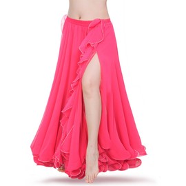 ROYAL SMEELA Belly Dance Skirt Women's Good Quality Belly Dance Costume Women's Training Dance Dress Belly Dance Skirt Chiffon Flamenco Skirt Long