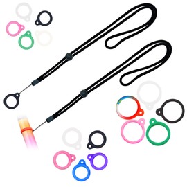 Virtue Yun 2 Halsketten Lanyard mit 15 Stück Vape Band Ring 12/13/17mm, Anti Verlust Rutschfestem Silikonkautschukring für Kleine E Zigaretten