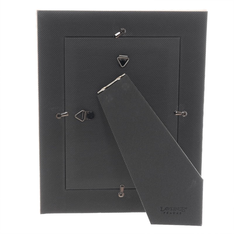 Lawrence Frames Vegan Leather Picture Frame, Weave Design, 5x7, Cream