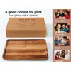 Danfoxer 2 Pack Acacia Wood Couch Arm Tray,Couch Tray,Folding Sofa