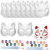 12Pcs Set Cat Mask, Therian Mask DIY Creative Set with