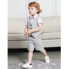 mintgreen Infant Formal Suit Short Sleeve Set, Light Grey, 3-4