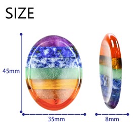 Chakra Kristalle Steine, Daumen Edelsteine Kristall Sorgensteine Heilsteine Natürlich Poliert Pocket Stein kraftstein Bunter Daumenstein 7 Chakra Daumen Sorgen Für Angst, Stress Abbau, Meditation