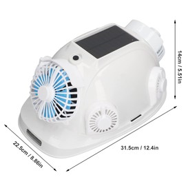 Solar Safety Helmet Hard Hat with Fan Intelligent Cooling Construction Helmet US Plug 100 to 240V