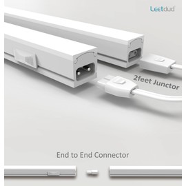 Leetdud Under Cabinet Lighting Plug in, 12 Inch 1 Pc, Linkable AC120V 3CCT 3000K/4000K/5000K Ultra Slim, LED Under Cabinet Lights for Counter Light, Kitchen, Shelf, Sink, Workshop, Desk, White