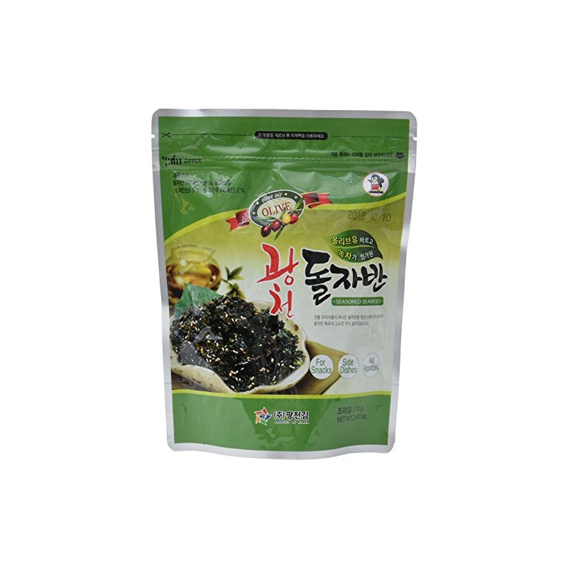 Kwangcheonkim Seasoned Seaweed Flake Olive Oil and Green Tea Flavour