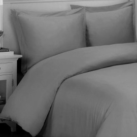 Royal Tradition Solid Hybrid Bamboo Comforter Set- Duvet Cover Set+Down Alternative Duvet Insert - King/Calking, Gray