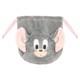 Tees Factory TJ-5530470TF Tom and Jerry Plush Drawstring Bag, TF H6.7 x W6.3 inches (170 x 160 mm)