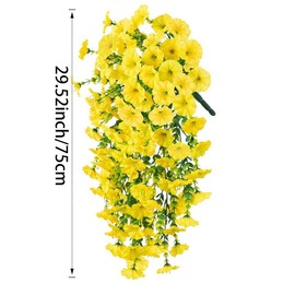 Artificial Hanging Flowers, 2 Counts Fake Plants with Eucalyptus Leaves, Uv Resistant Realistic Hanging Plants for Home Garden Decor, Home Accessories, Purple/Red/Orange/White/Yellow/Pink:_Yellow  (2 Counts) 