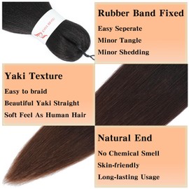 Ombre Braiding Hair, 26 Inch 8 Pack Pre Stretched Braiding Hair For Black Women, Hot Water Setting Soft Yaki Texture Synthetic Crochet Braids(26in,T1B/4/30#,8pc）