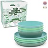 Grow Forward Bamboo Kids Plates and Bowls Sets - 8-Piece