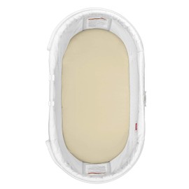 Family Bedding Moses Basket Fitted Sheets Set - 100% Jersey Cotton Bassinet Size Newborn Hypoallergenic Breathable Easy Care Soft Fitted Sheet For Baby Bassinet (Single Pack, Cream)