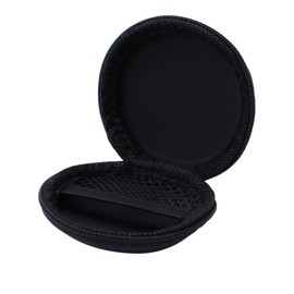 OSALADI Portable Hard Carrying Case for Earphones and Data Cables Zippered Storage Bag Soft Lining and Mesh Pocket Black