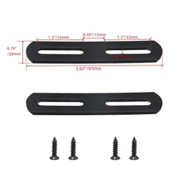 MY MIRONEY 6 PCS Black Flat Mending Plates Repair Fixing Bracket with Slots Straight Braces Connector for Wood Furniture(3.82"×0.79")