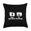 Your Girlfriend My Girlfriend Funny Recumbent Bicycle Throw Pillow
