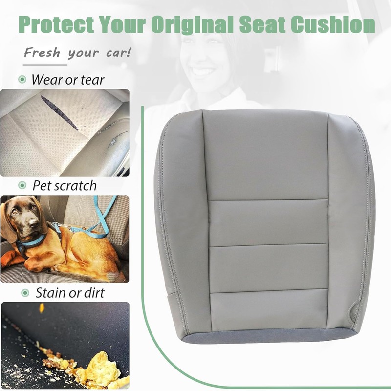 Priprilod Leather Driver & Passenger Side Bottom Replacement Seat Cover