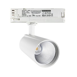 FOOC LED Track Spotlight 30 Watt 3-Phase 4-Wire Rotating and Swivelling Track Light 4000 K Natural White 3000 lm Aluminium Ceiling Light for Indoor Lighting