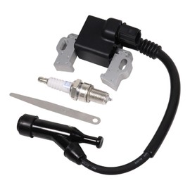 Ignition Coil 30500-Z5T-003 4 pin Connector for Honda GX390 GX340 Replace 30500-Z5R-003 30500Z5T003 Four Prong Connector Coils, with Spark plug and 0.4 Feeler Gauge
