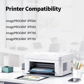 SANUNE PFI-207 Ink Tank 300ml (5 Pack) Replacement for Canon PFI-207 Ink Cartridge PFI-207MBK PFI-207BK PFI-207C PFI-207M PFI-207Y PFI207 Ink for imagePROGRAF iPF680 iPF685 iPF780 iPF785 Printer