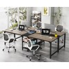 Tribesigns 90.55'' 2 Person Desk with Storage Shelves, Double Computer