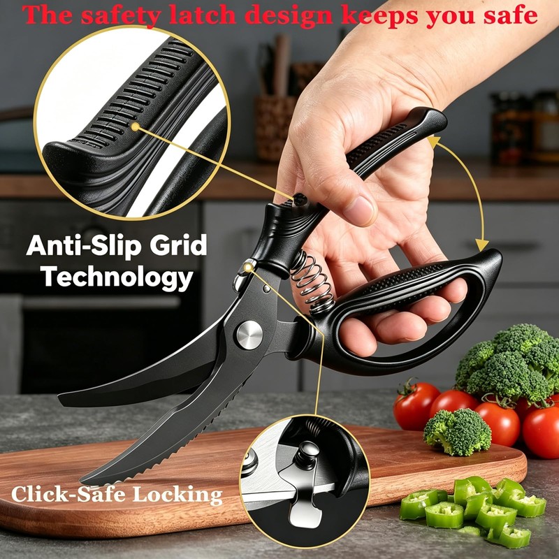Heavy Duty Kitchen Shears-Meat Cutting Scissors with Titanium Coated