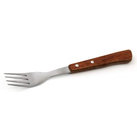 Nirosta Facelmann Fork Stainless Steel with Wooden Handle, Brown with Rivets, 20 x 2.5 x 1 cm, Pack of 1