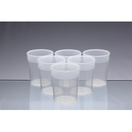 AIOS Dishwasher Safe Stackable Transparent Plastic Cups/Beakers/Tumblers 250ml (Set of 6)