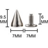 100 Sets 9.5MM Silver Spikes and Studs Metal Bullet Cone