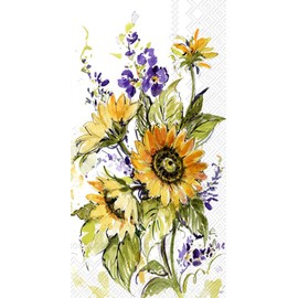 Boston International IHR - Servilletas de papel de 3 capas, tamaño de invitados de 16 unidades, ramo de girasol